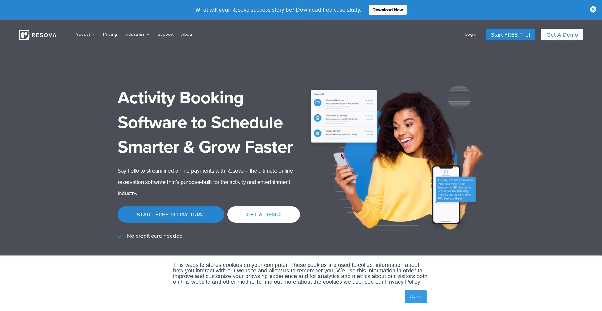 Website screenshot of Resova.com