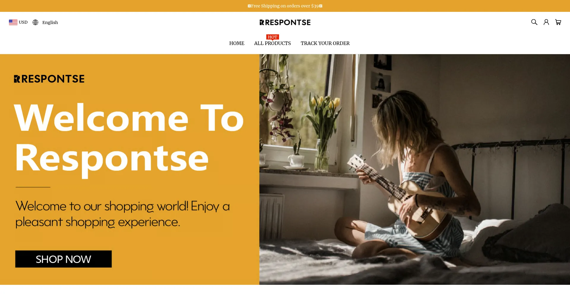 Website screenshot of Respontse.com