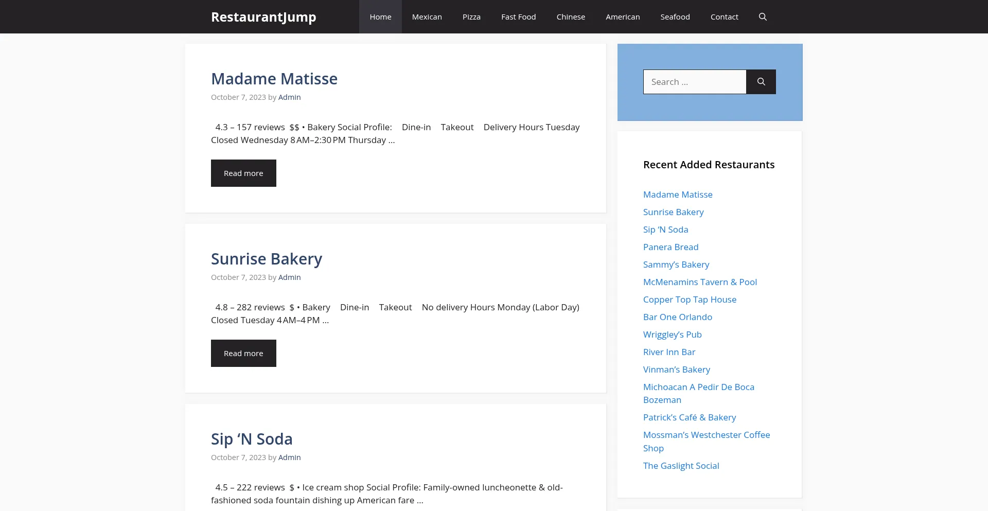 Restaurantjump.com Screenshot
