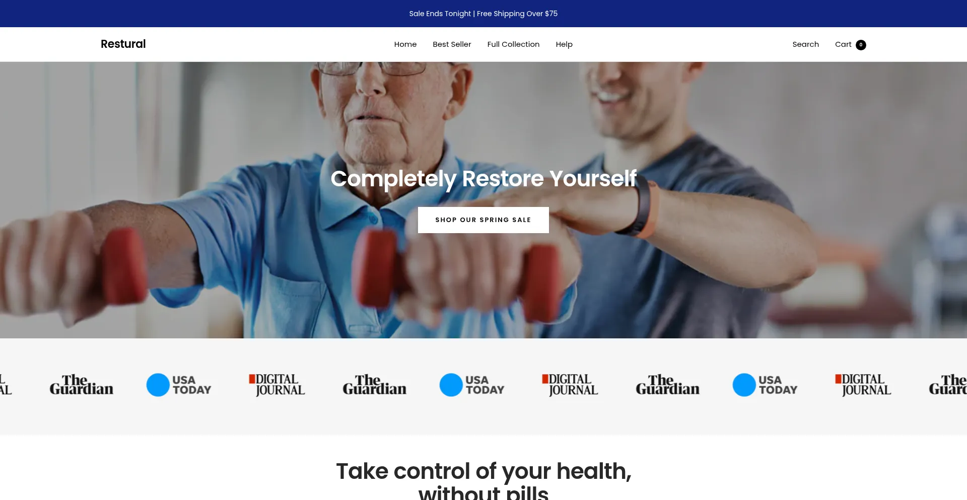 Website screenshot of Restural.com