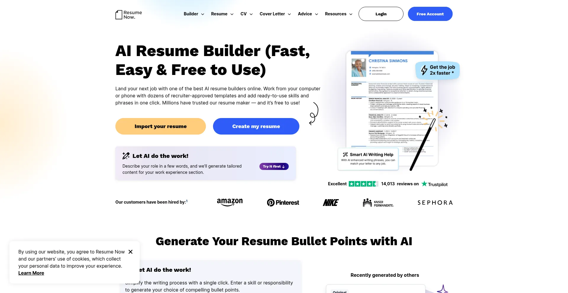 Resume-now.com Screenshot