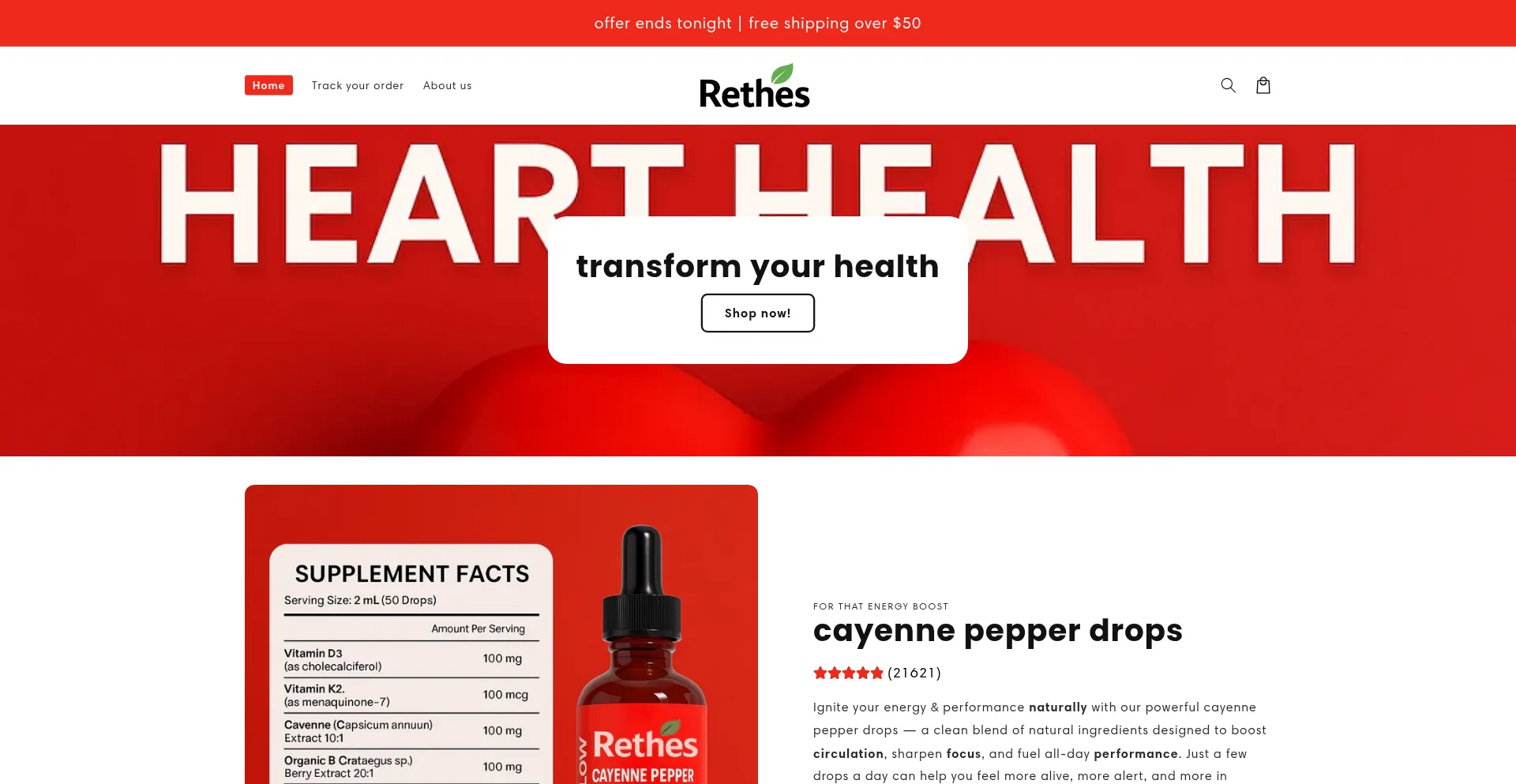 Website screenshot of Rethes.com