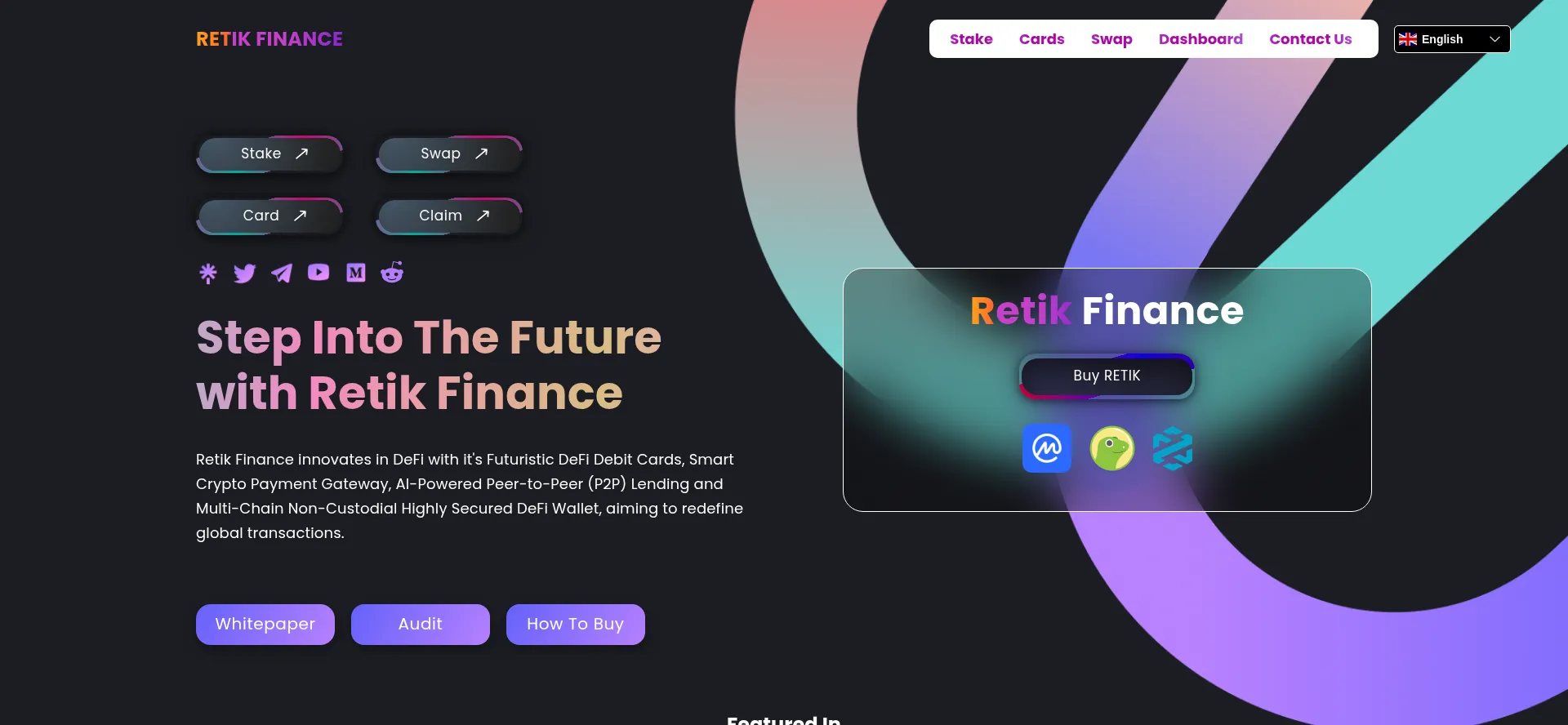 Website screenshot of Retik.com