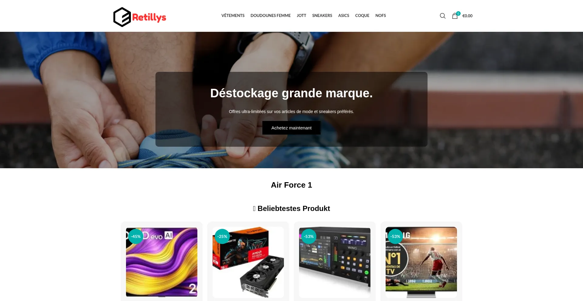 Website screenshot of Retillys.com