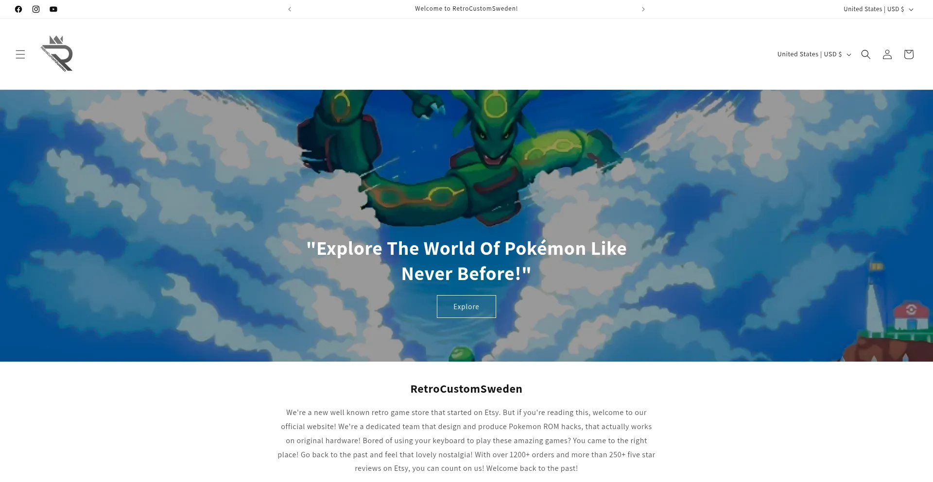 Website screenshot of Retrocustomswe.com