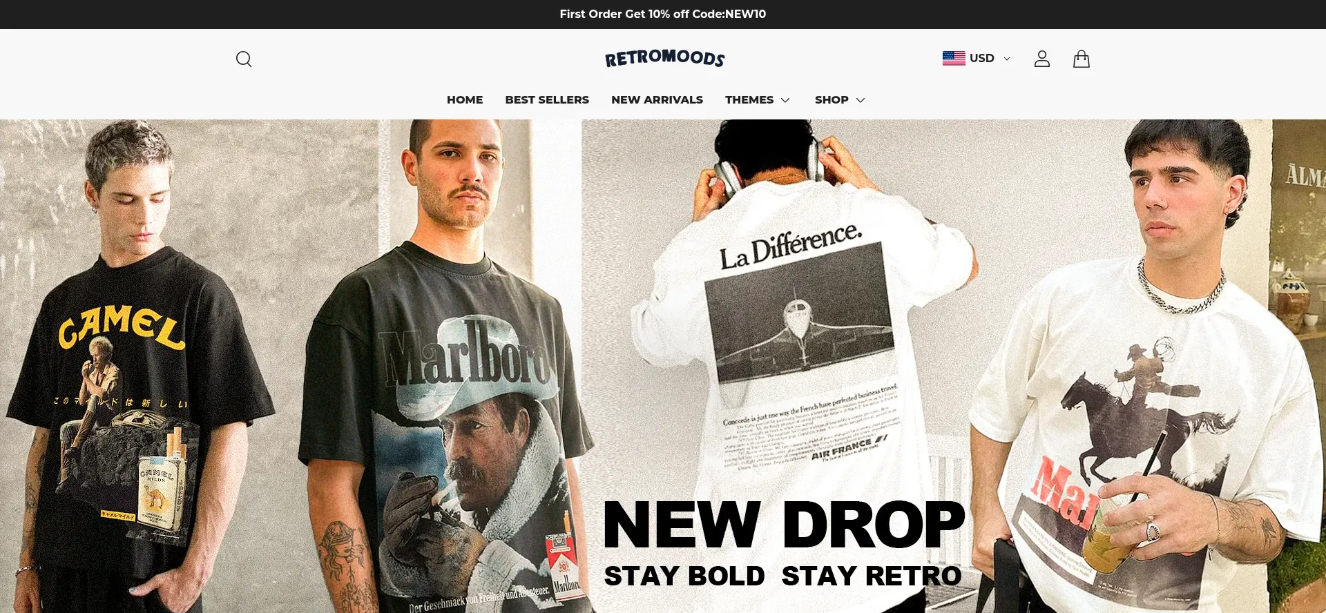 Website screenshot of Retromoods.com