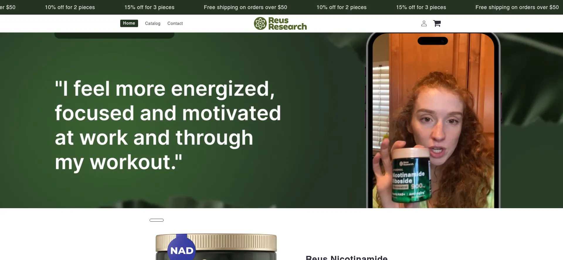 Website screenshot of Reus-researche.com