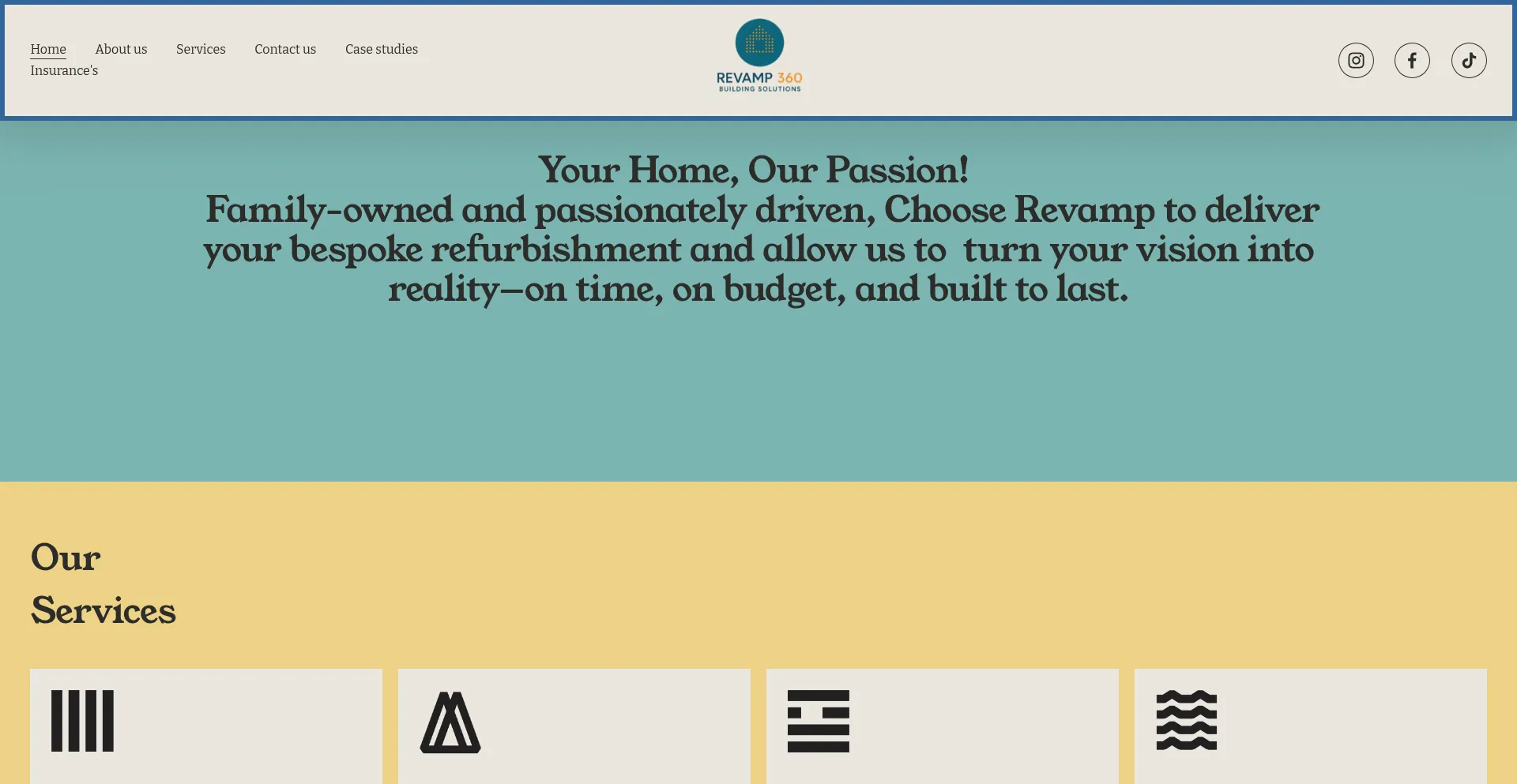 Website screenshot of Revamp360property.com