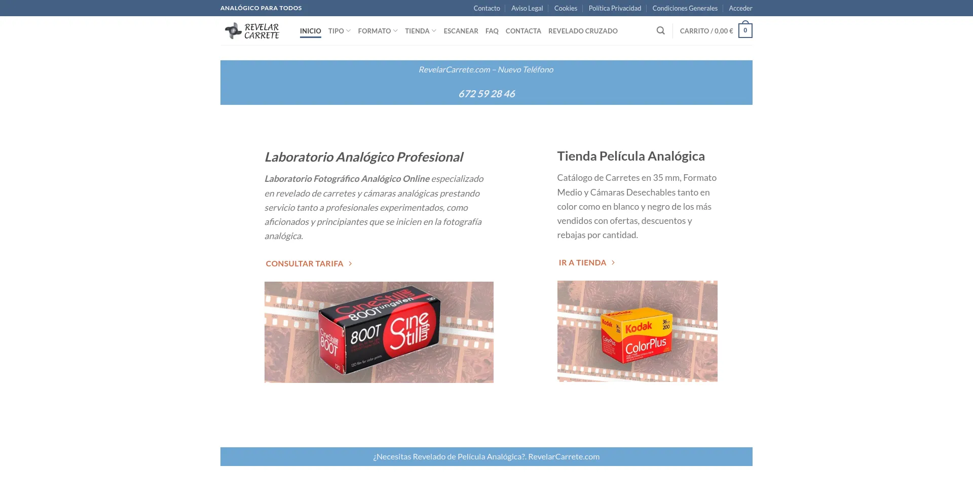 Website screenshot of Revelarcarrete.com