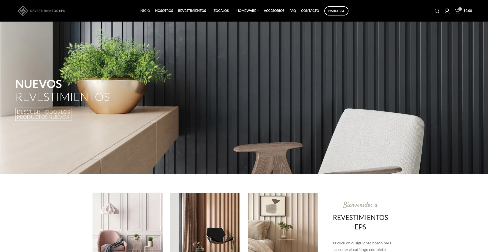 Website screenshot of Revestimientoseps.com