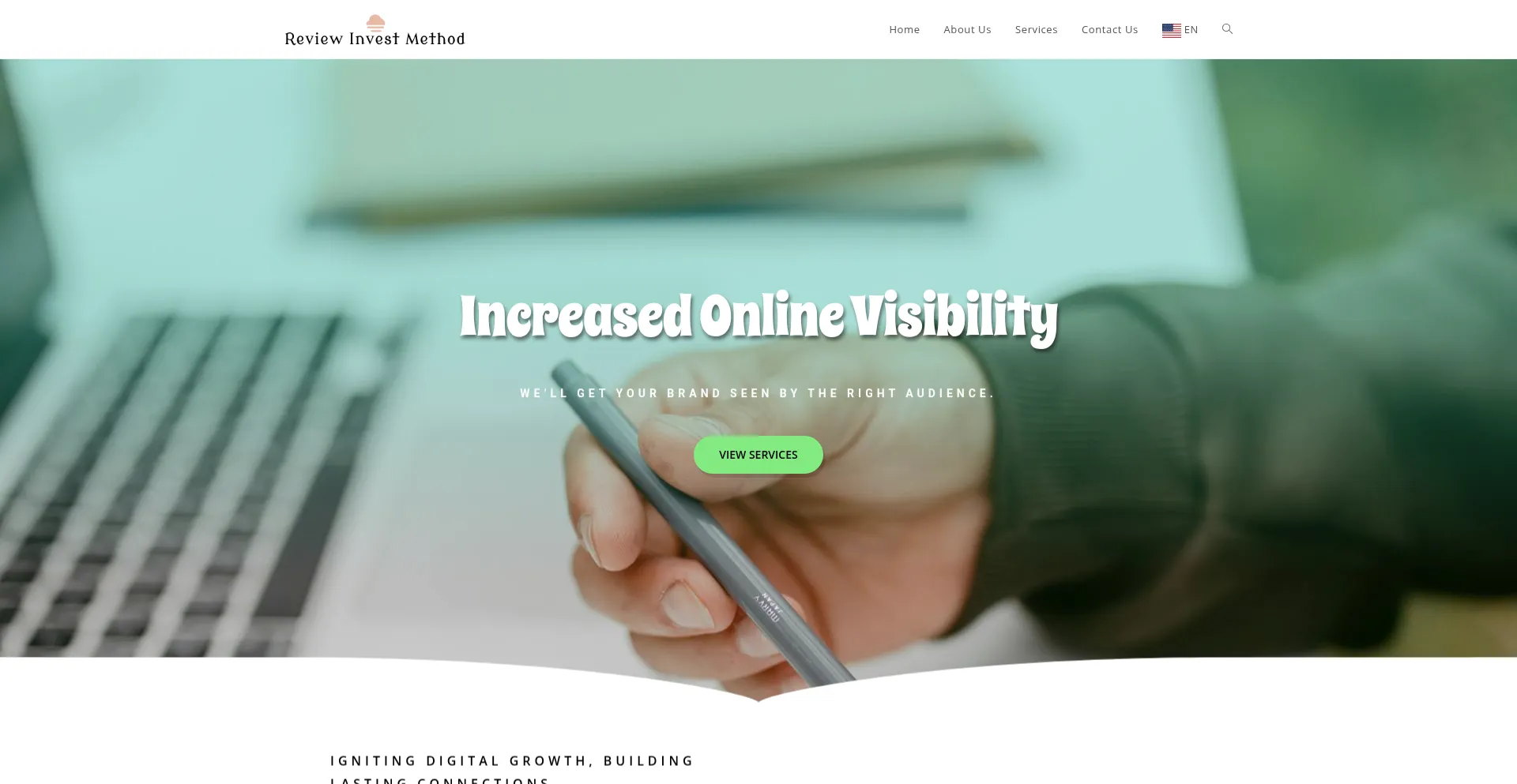 Website screenshot of Reviewinvestmethod.com