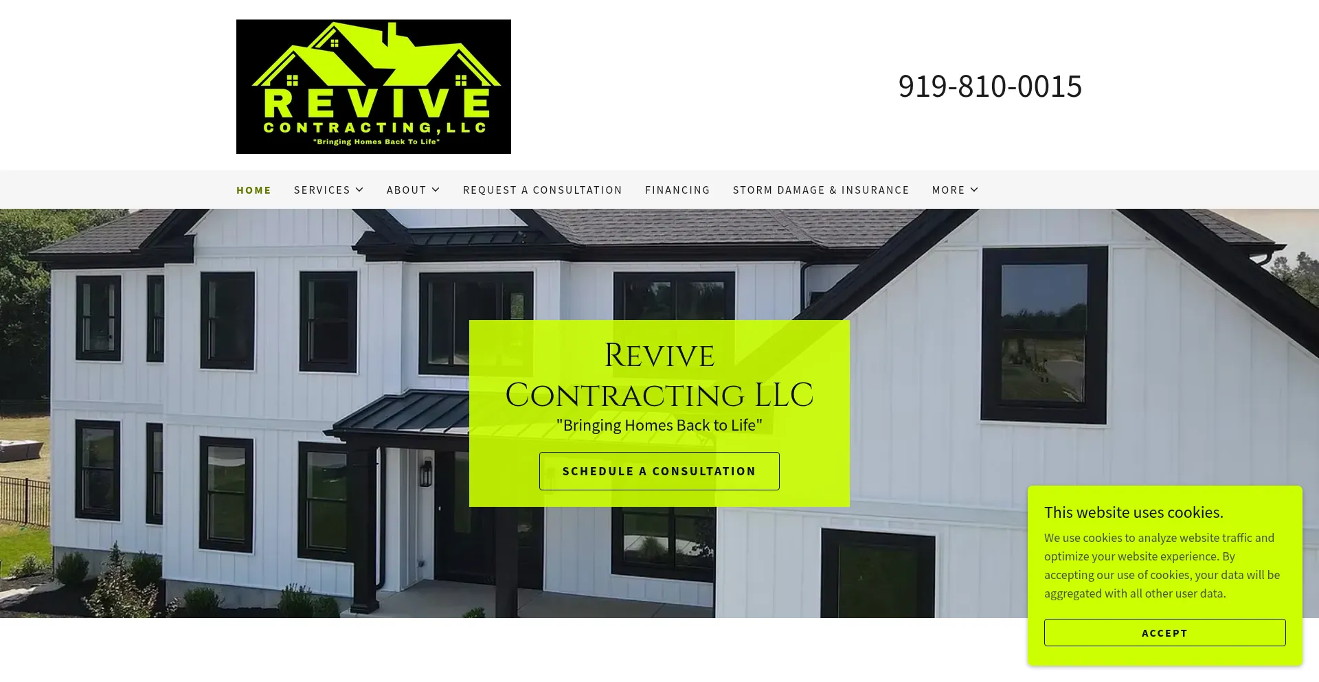 Revivecontractingnc.com Screenshot