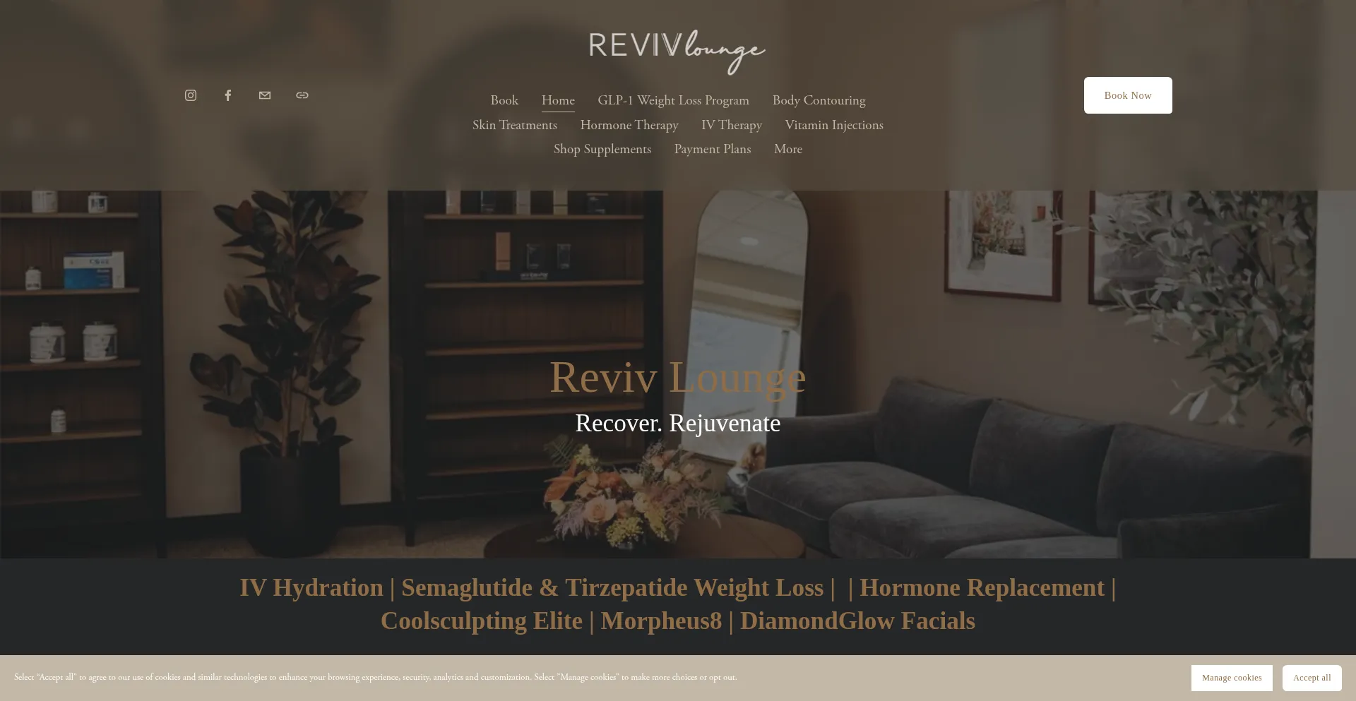 Website screenshot of Revivlounge.com