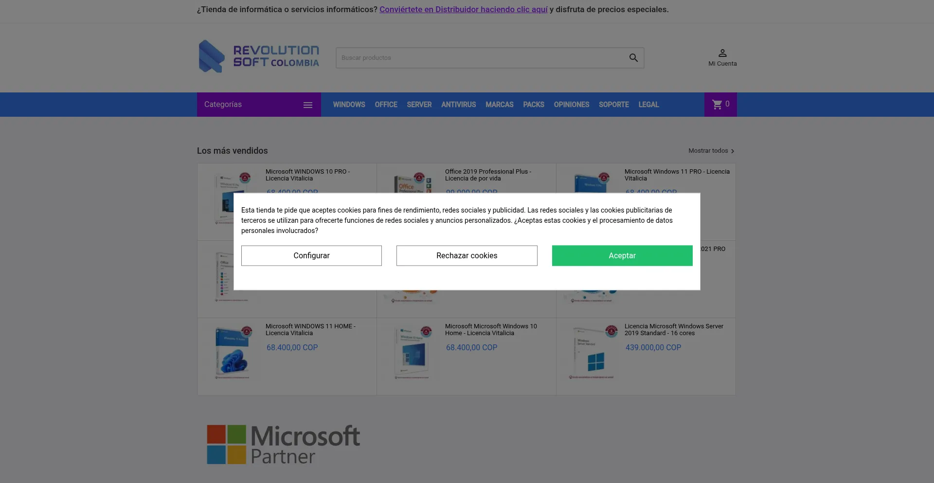 Website screenshot of Revolutionsoft.com.co