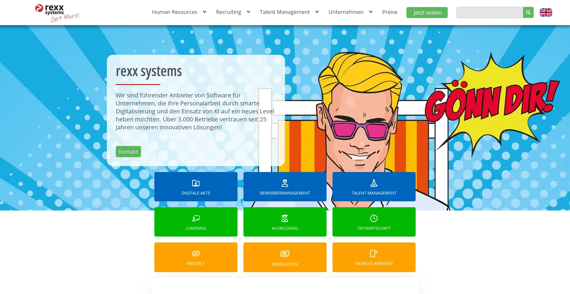 Website screenshot of Rexx-systems.com