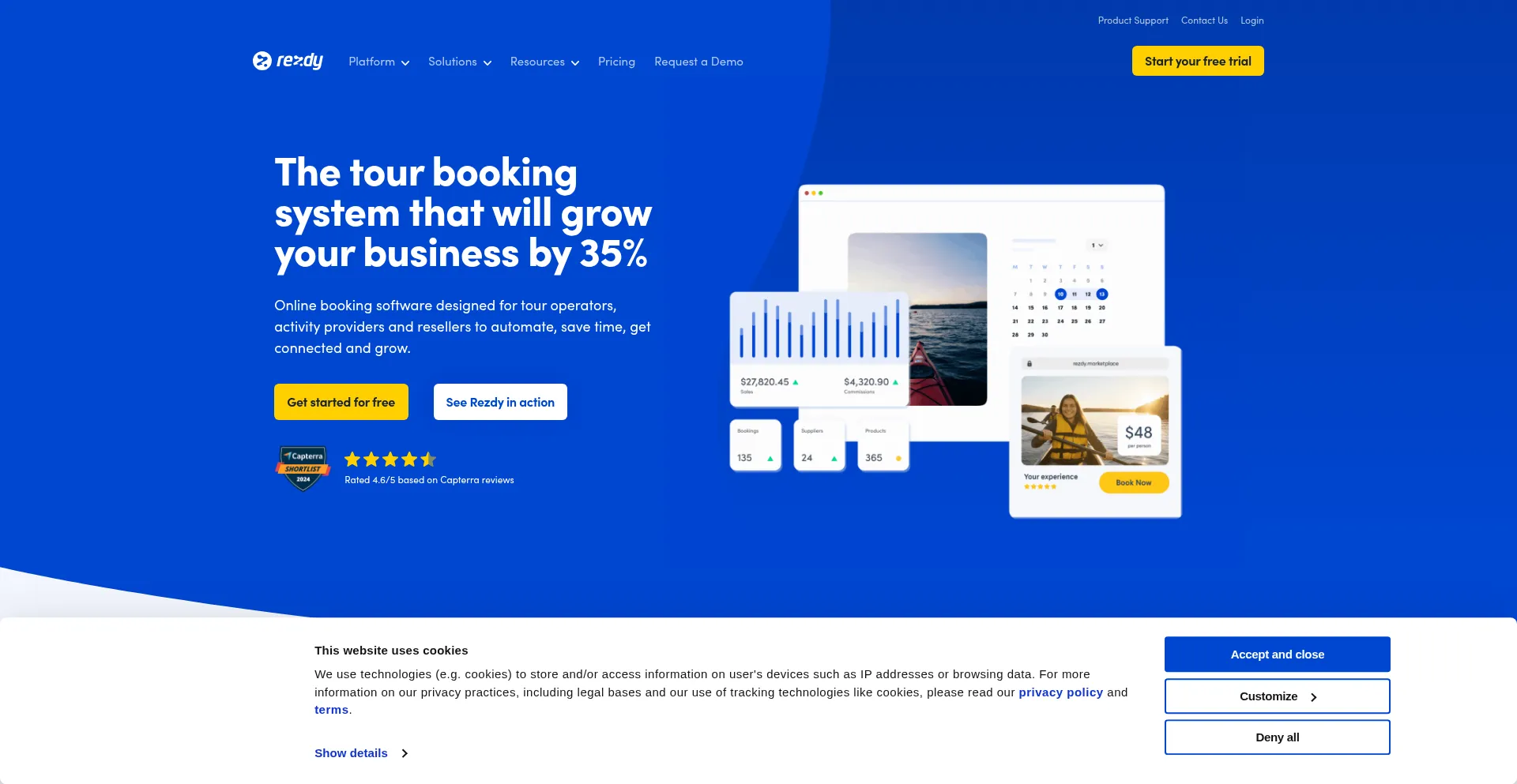 Rezdy.com Screenshot