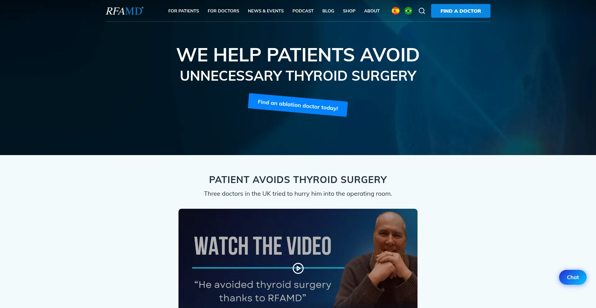 Website screenshot of Rfamd.com