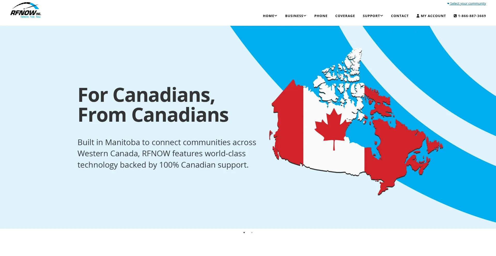 Website screenshot of Rfnow.com