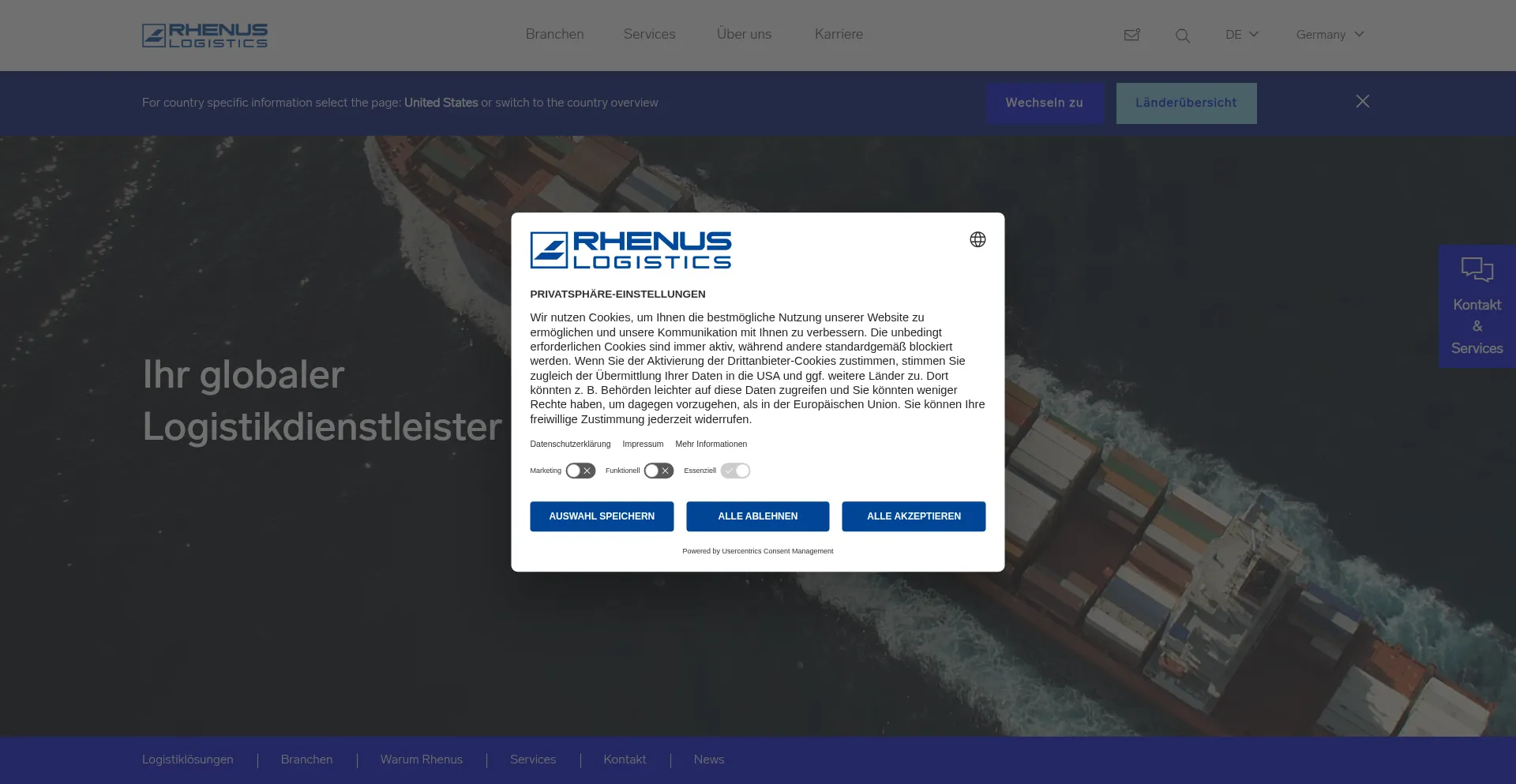 Rhenus.com Screenshot