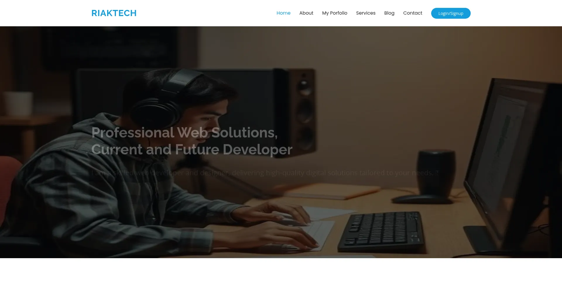 Website screenshot of Riaktech.co.ke