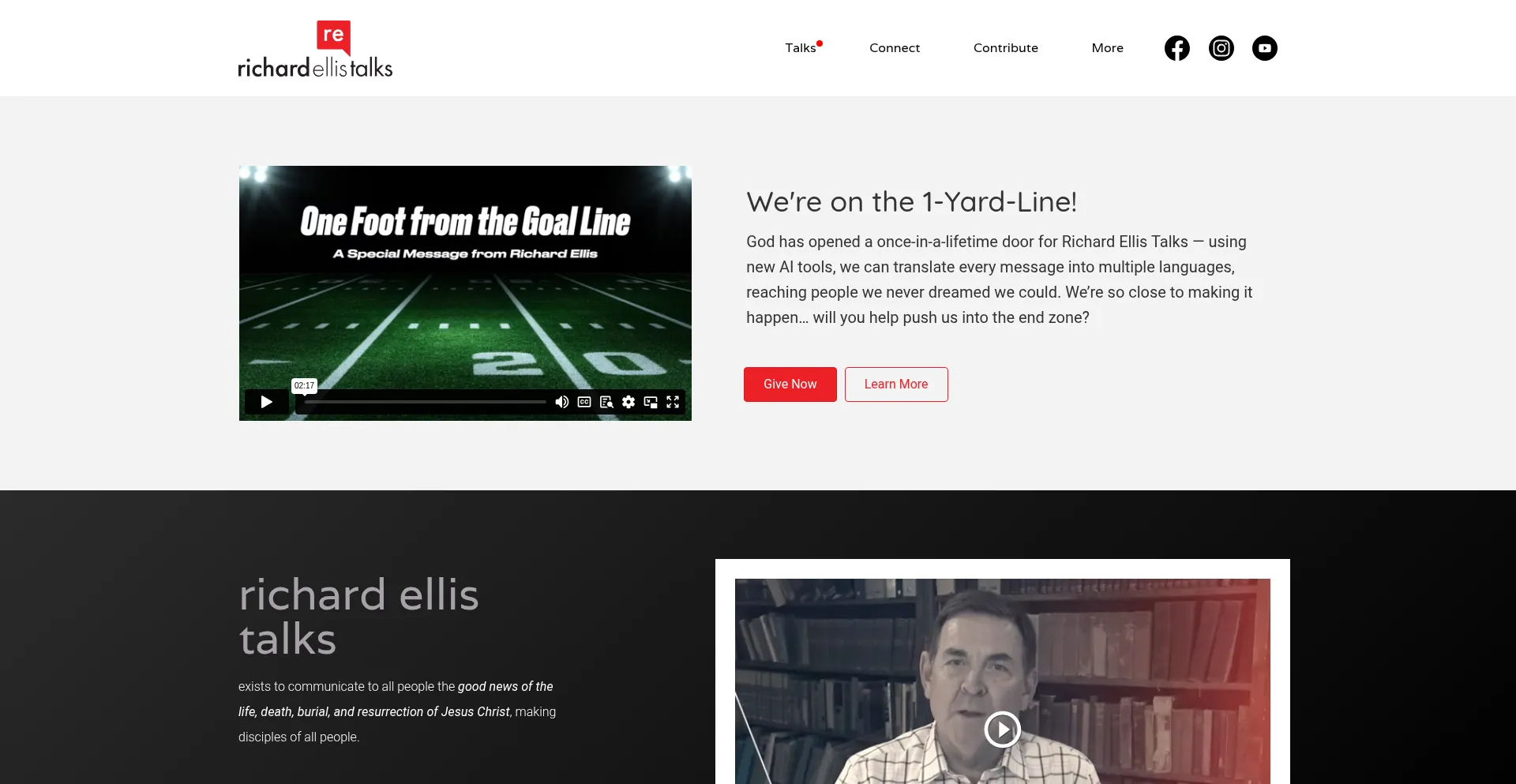 Website screenshot of Richardellis.com