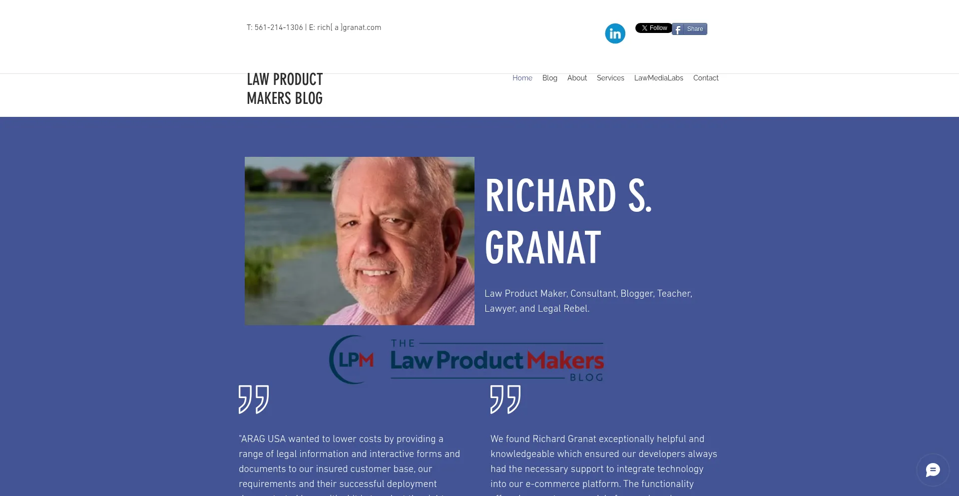Website screenshot of Richardgranat.com