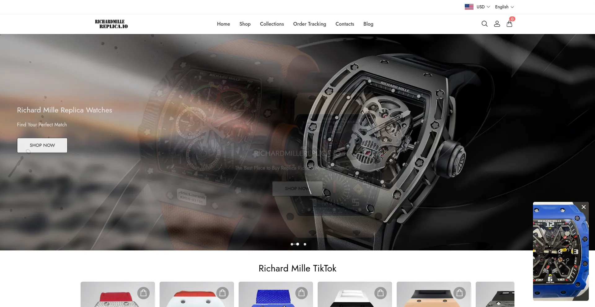 Website screenshot of Richardmillereplica.io
