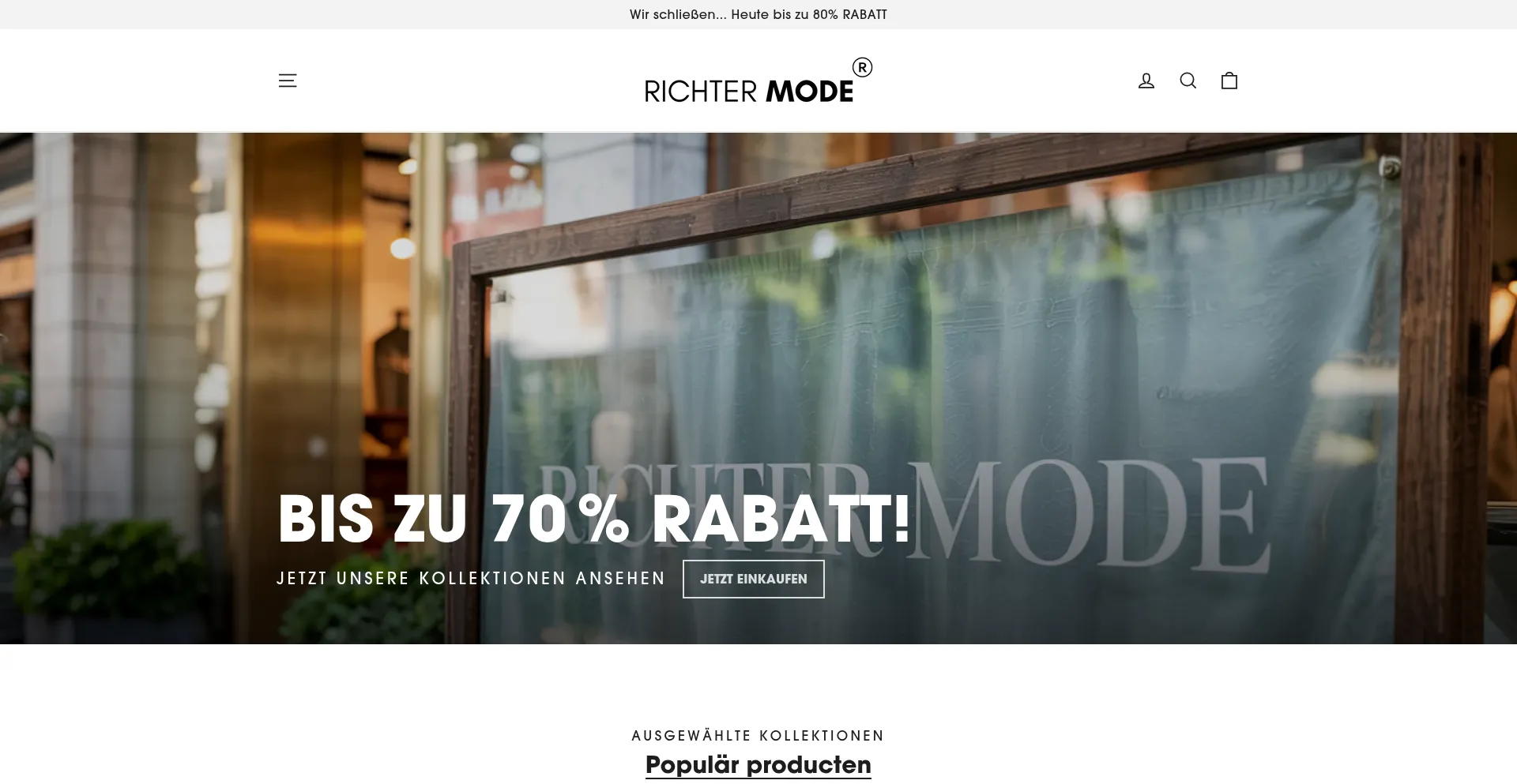Website screenshot of Richtermode.de