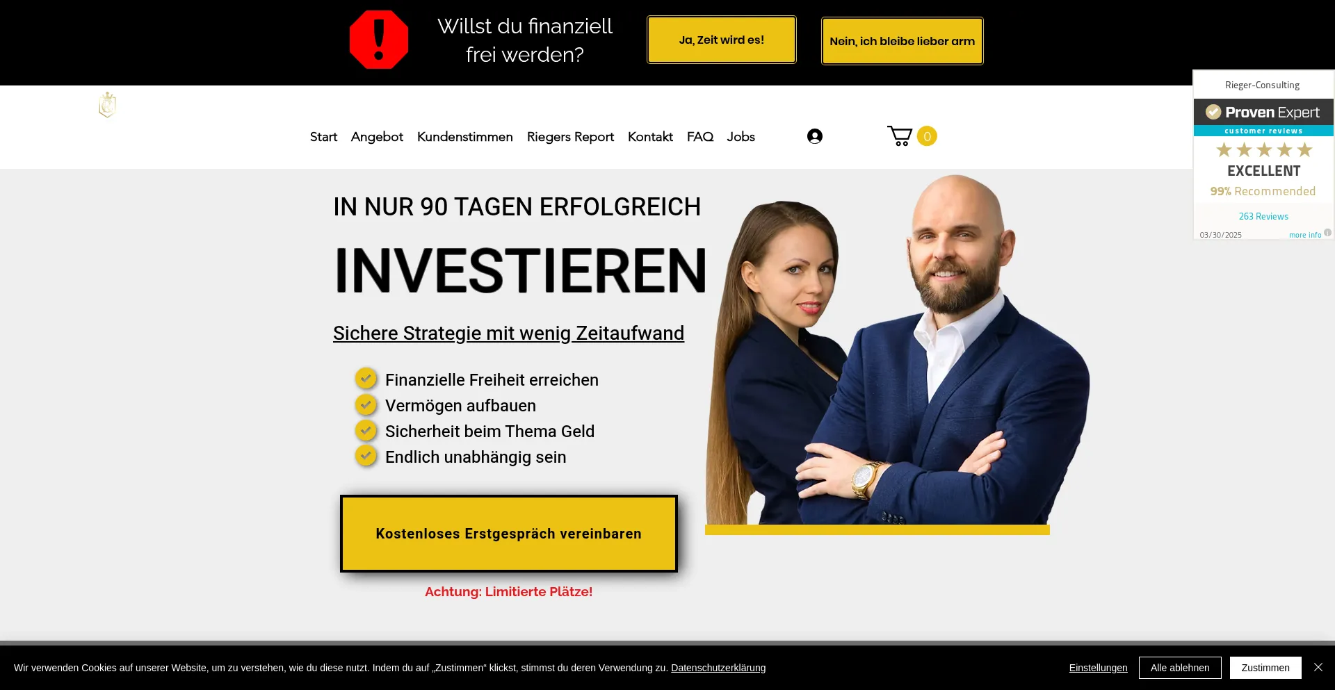 Website screenshot of Rieger-consulting.com