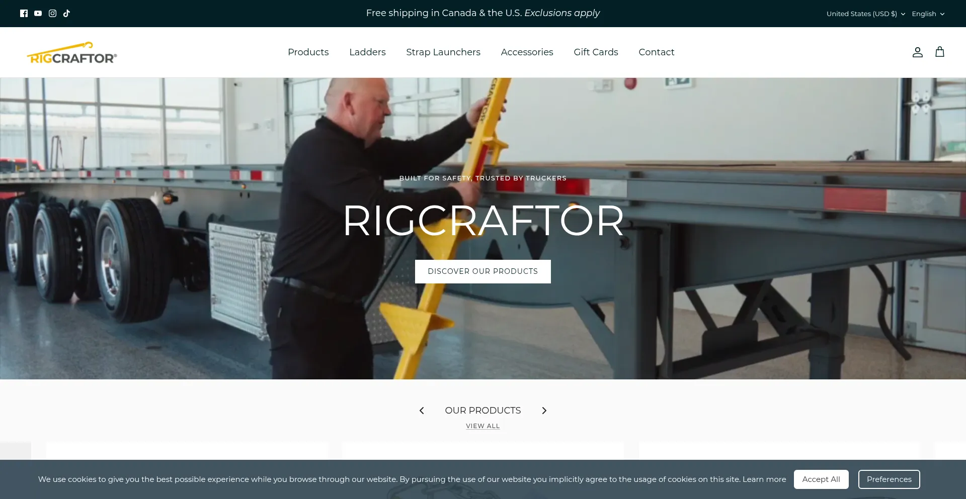 Website screenshot of Rigcraftor.com