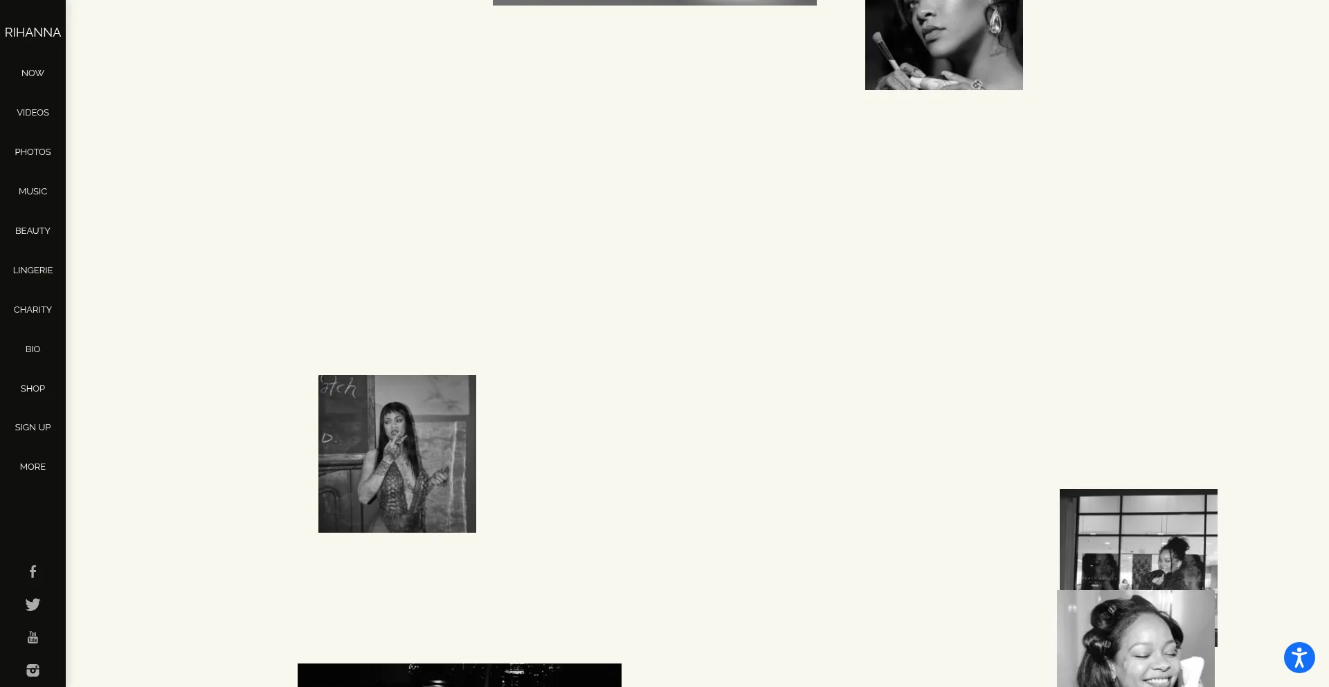 Website screenshot of Rihanna.com