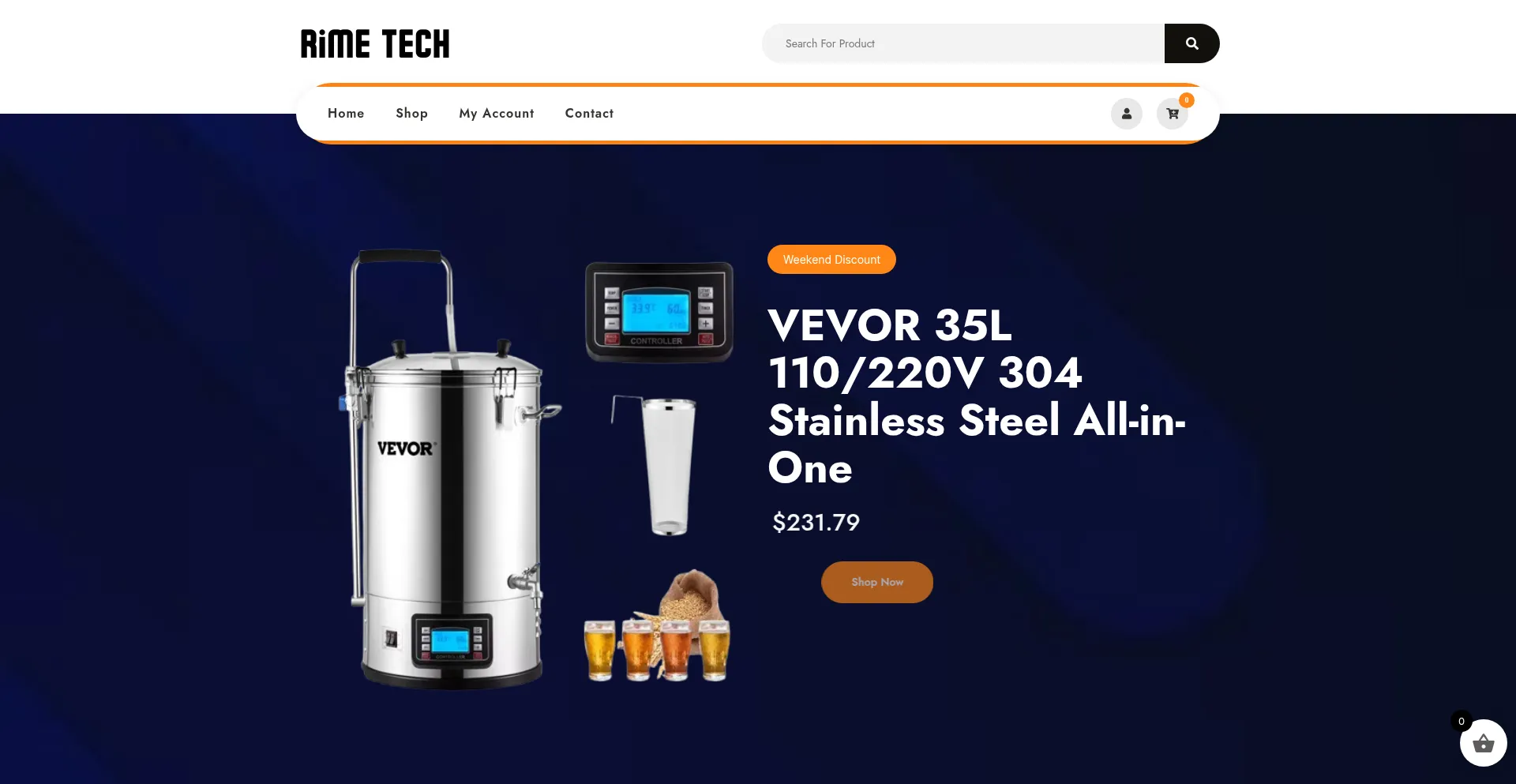 Website screenshot of Rimetech.us
