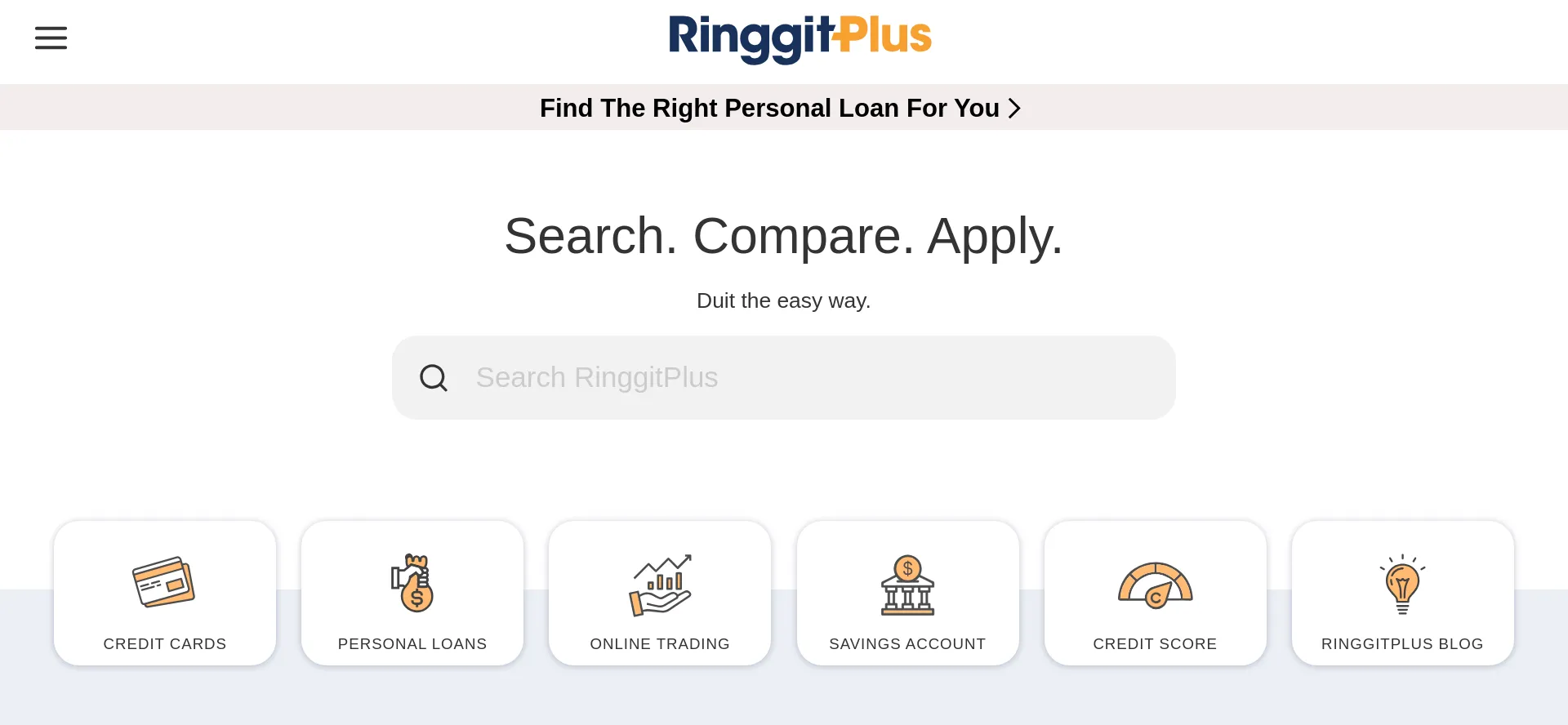 Website screenshot of Ringgitplus.com