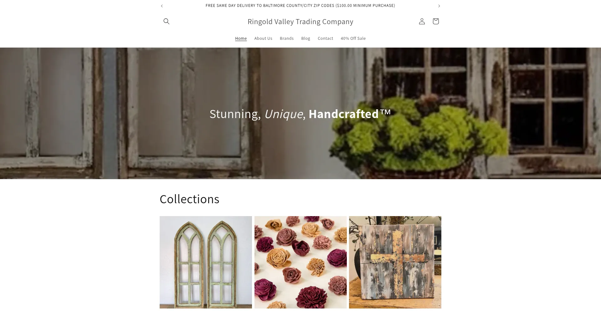 Website screenshot of Ringoldvalleytrading.com
