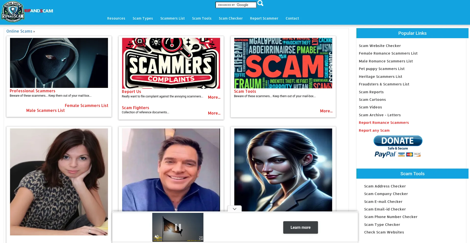 Website screenshot of Ripandscam.com