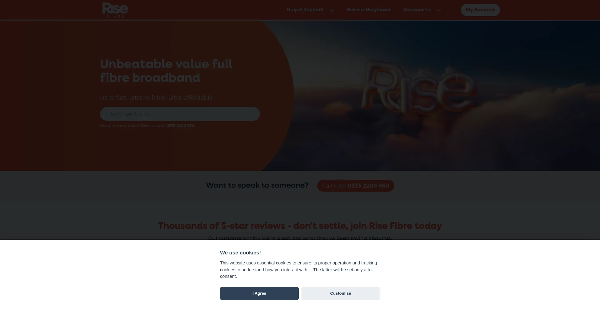 Risefibre.co.uk Screenshot