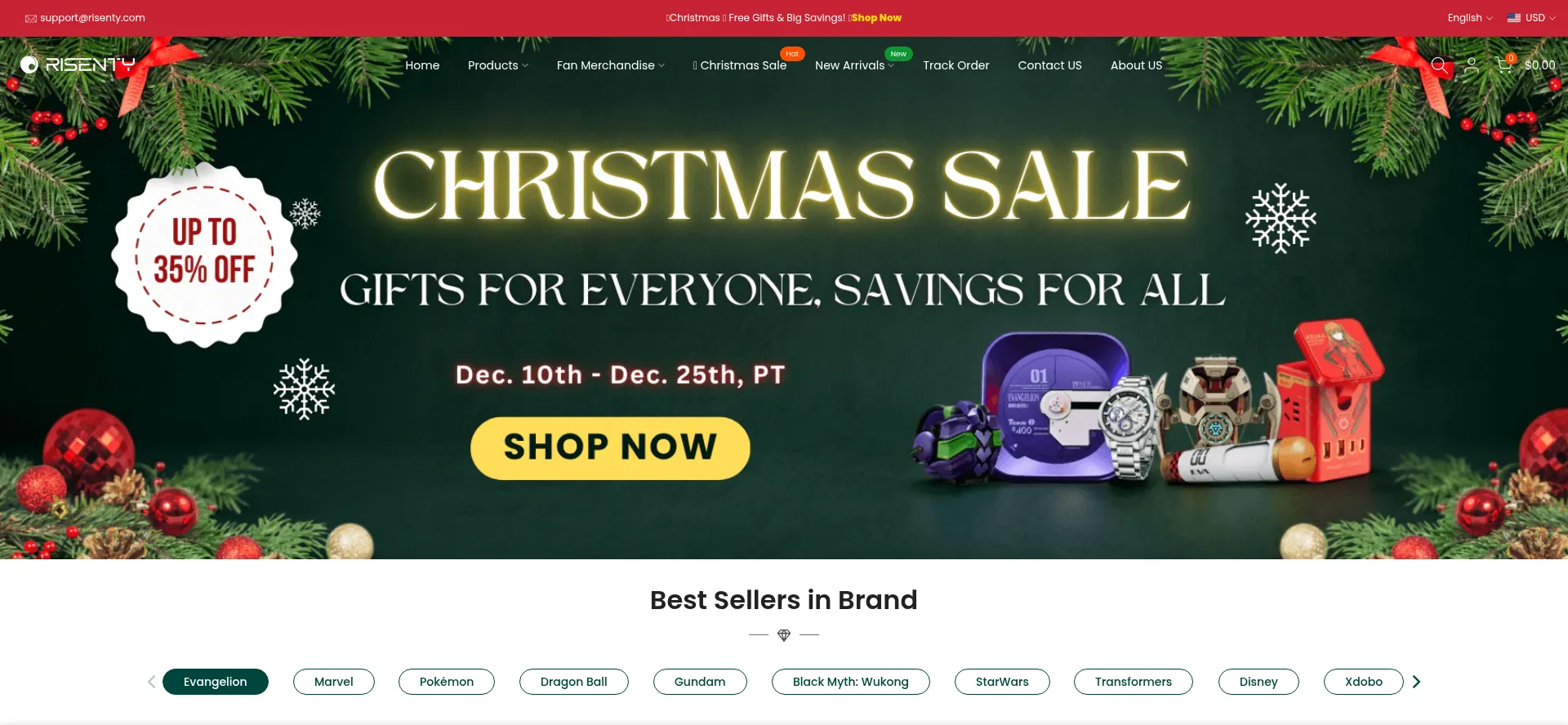 Website screenshot of Risenty.com