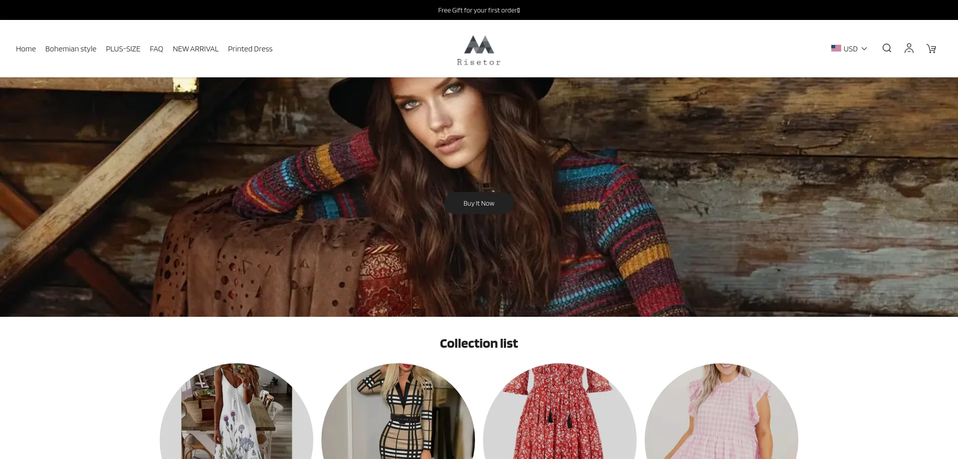 Website screenshot of Risetor.com