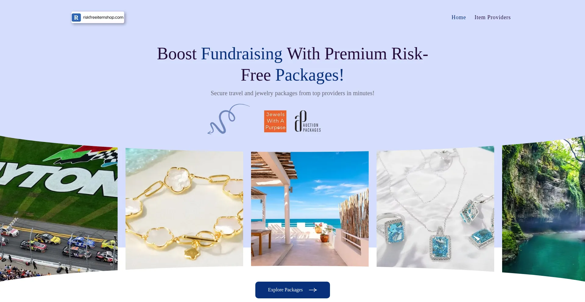 Website screenshot of Riskfreeitemshop.com