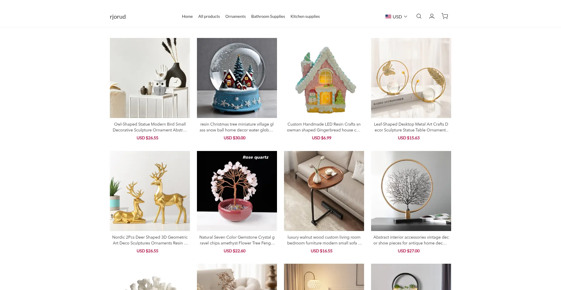 Website screenshot of Rjorud.com