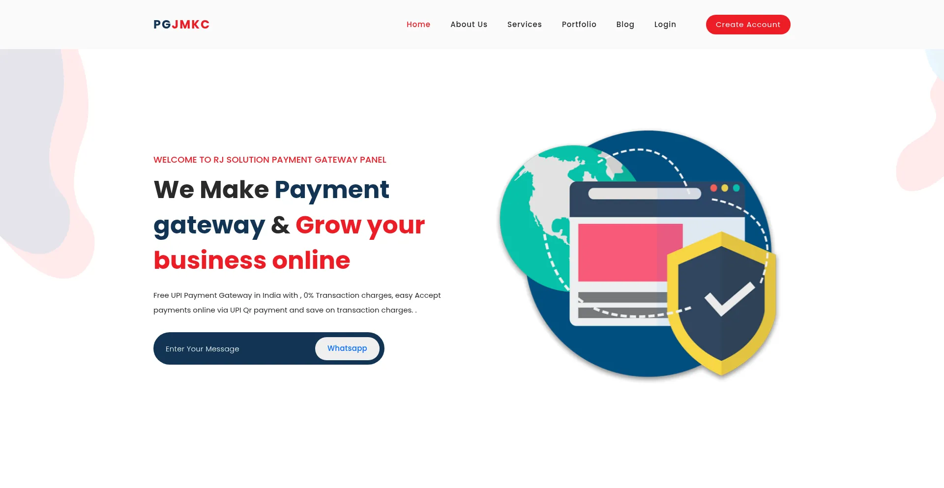 Website screenshot of Rjpaymetsolution.tech