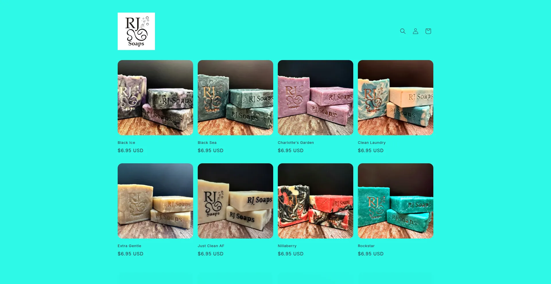 Website screenshot of Rjsoapsllc.com
