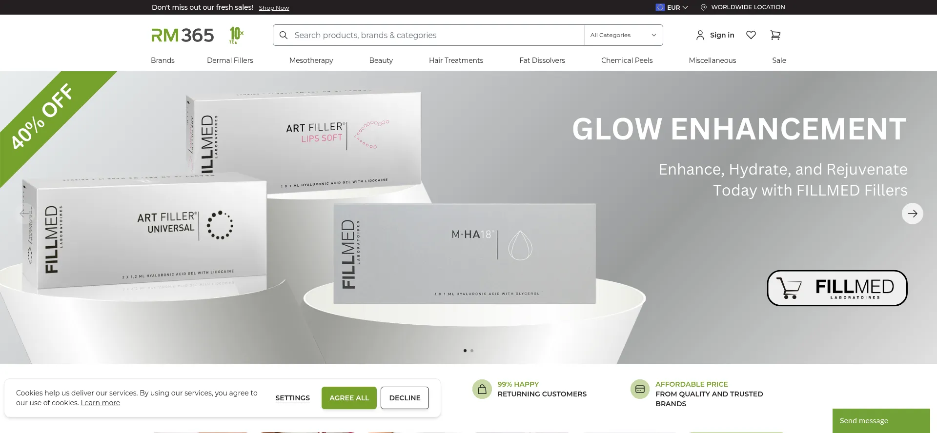 Website screenshot of Rm365.nl