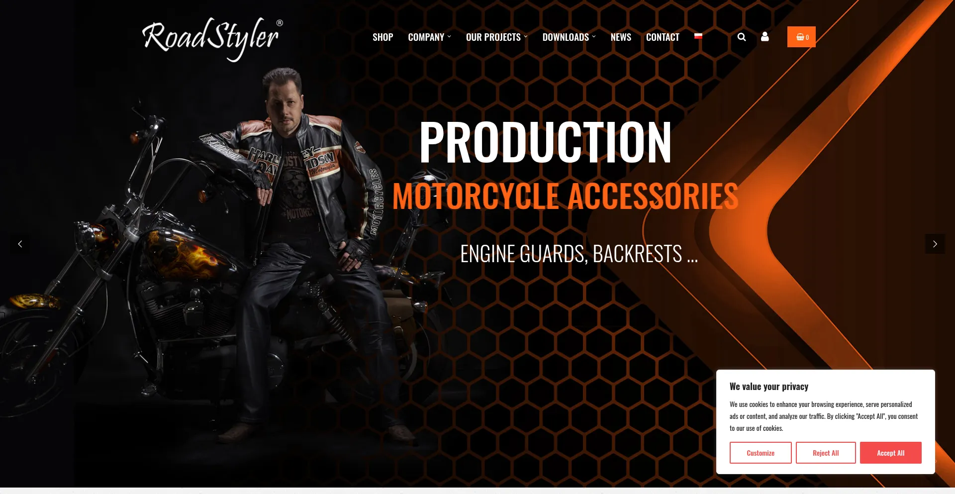 Website screenshot of Roadstyler.com