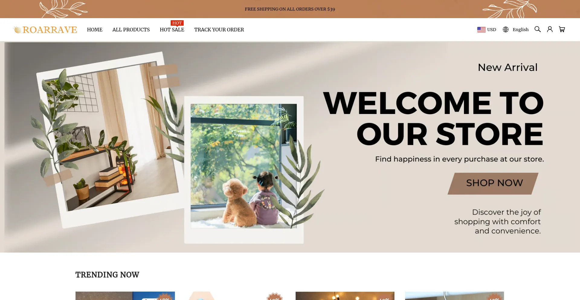 Website screenshot of Roarrave.com