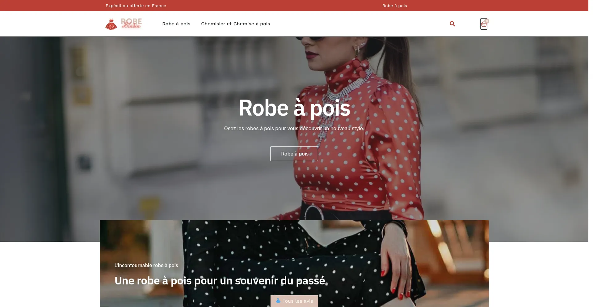 Website screenshot of Robe-a-pois.com