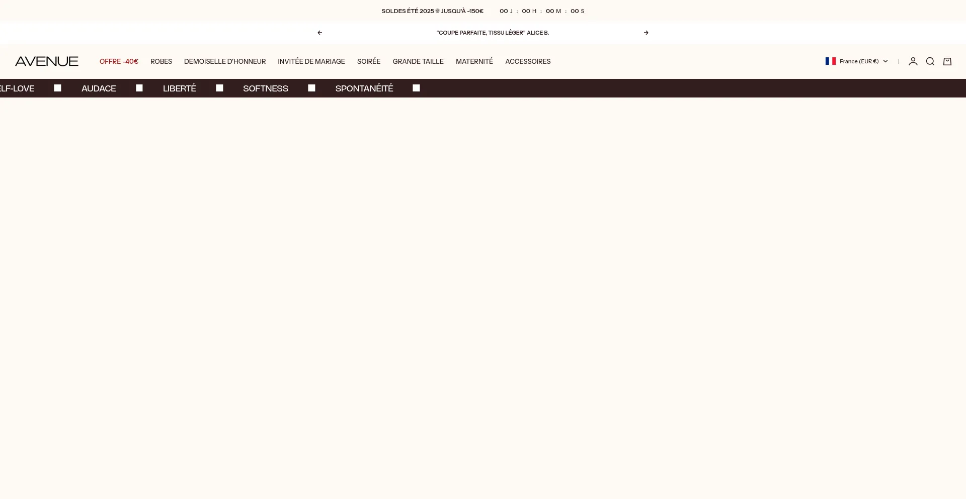 Website screenshot of Robe-avenue.com