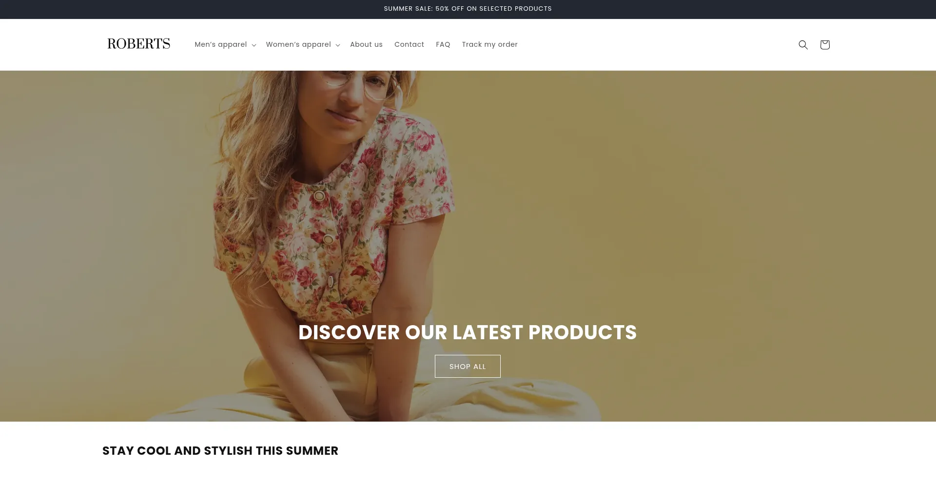 Website screenshot of Roberts-fashion.com