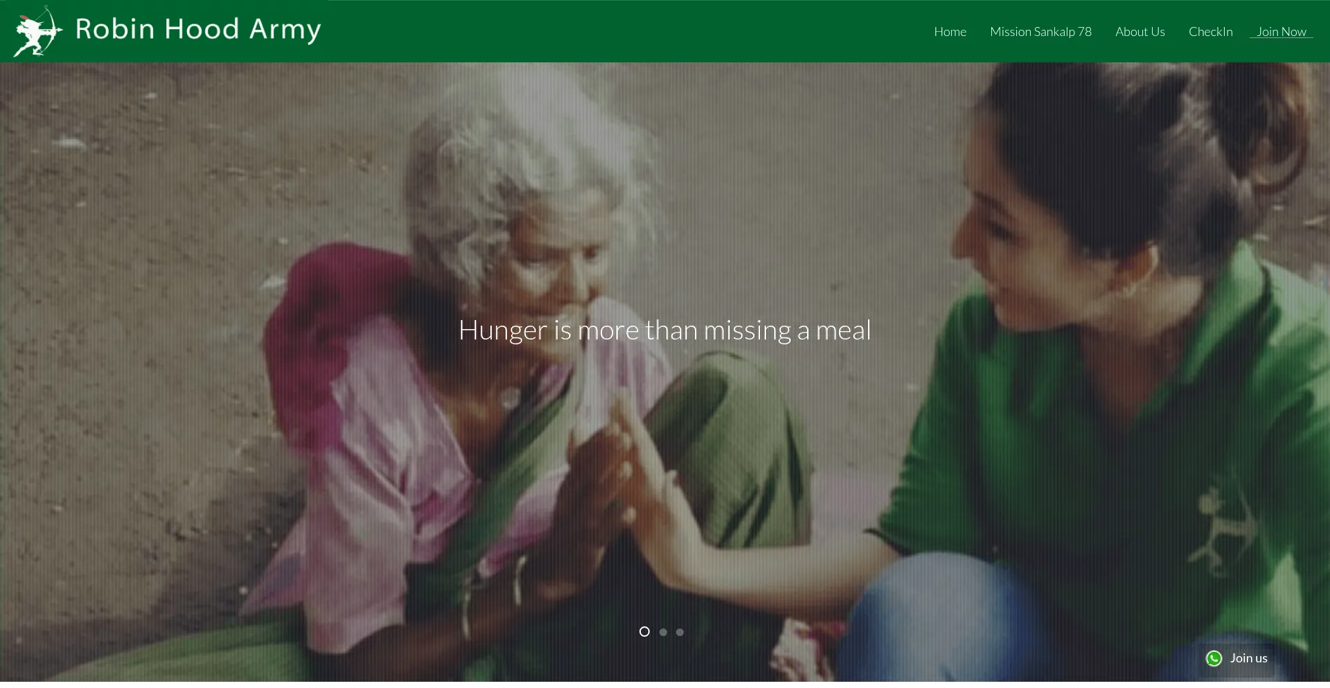 Website screenshot of Robinhoodarmy.com