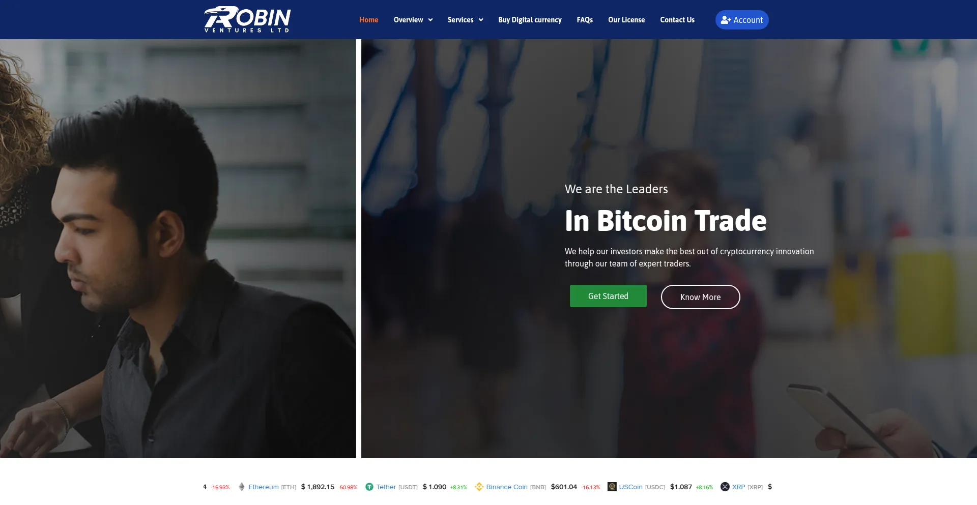 Website screenshot of Robinventuresltd.com
